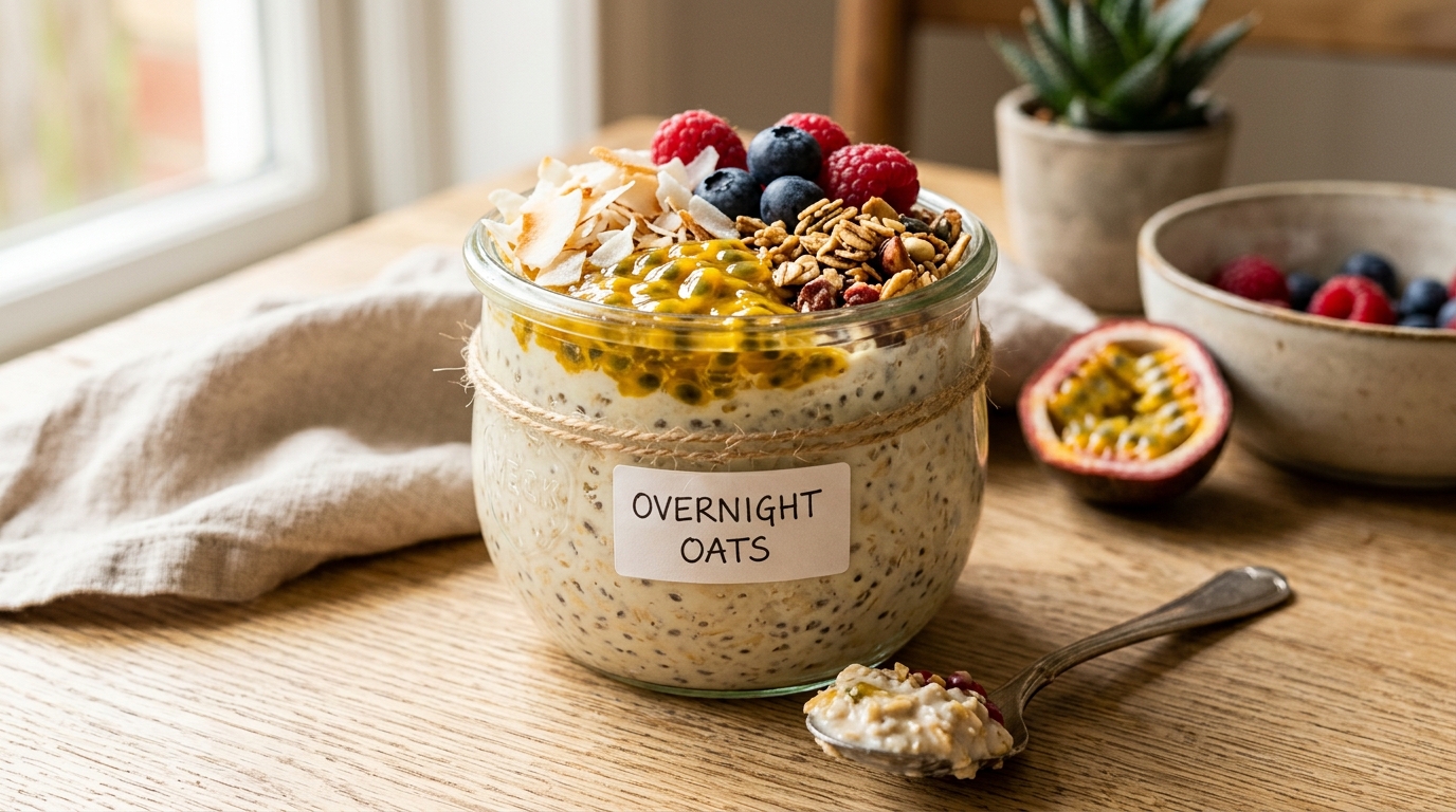 Finished passion fruit and coconut overnight oats served