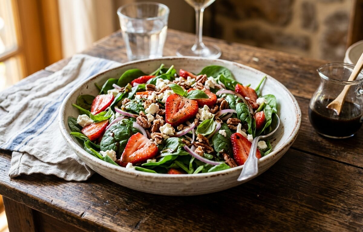 Strawberry Spinach Salad with Balsamic Dressing - main hero image