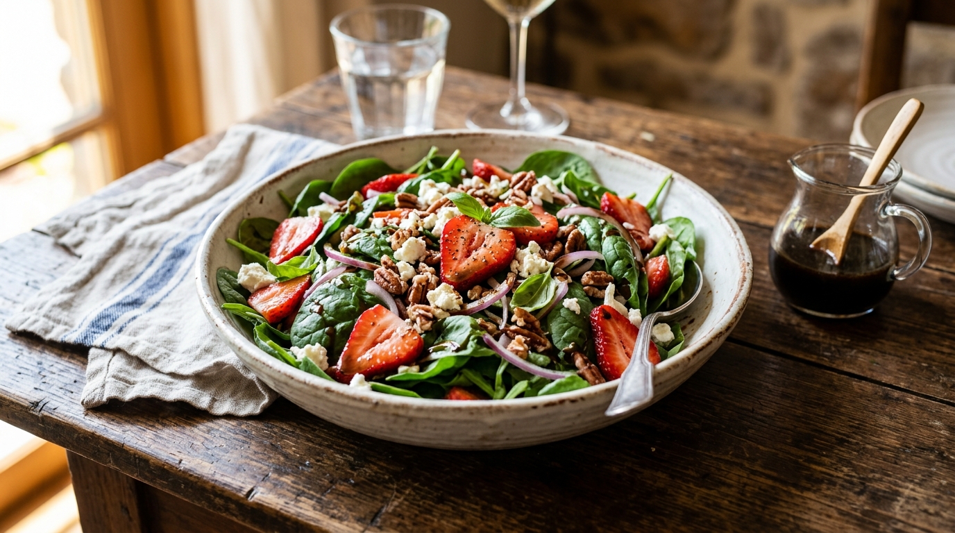 Strawberry Spinach Salad with Balsamic Dressing - main hero image
