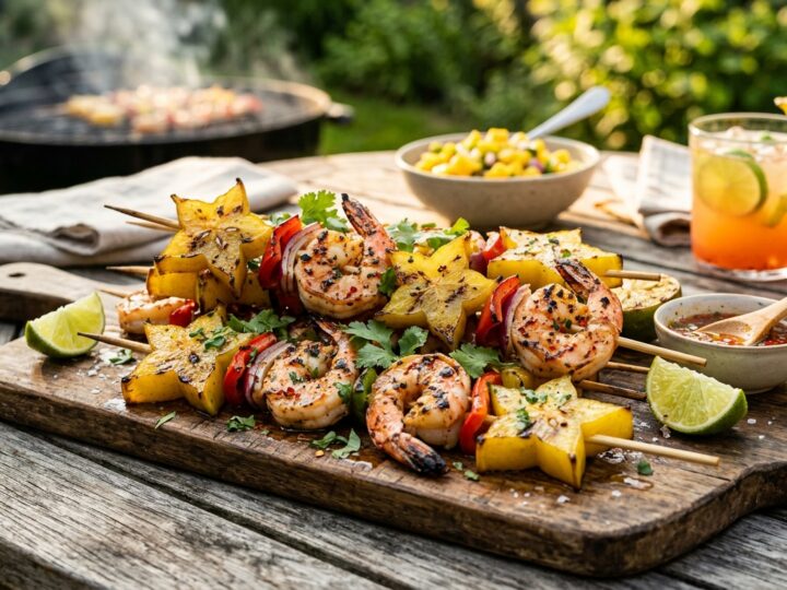 Grilled Starfruit and Shrimp Skewers - main hero image
