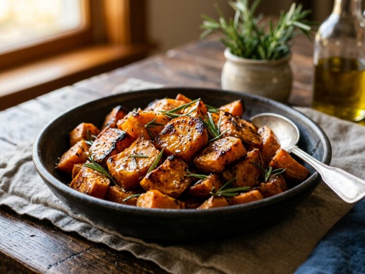 Rosemary Honey Roasted Sweet Potatoes - main hero image