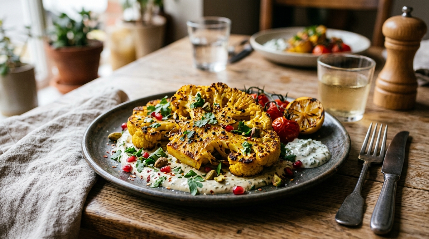 Turmeric and Black Pepper Cauliflower Steaks - main hero image