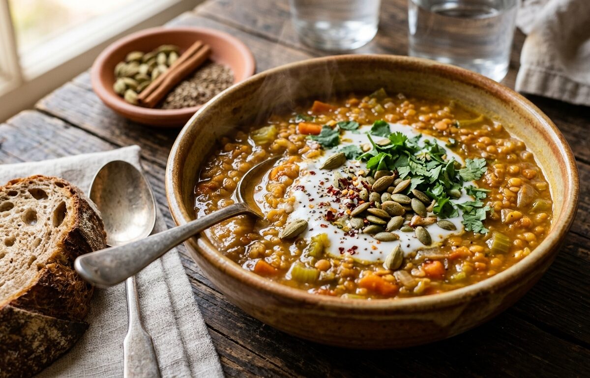 Cardamom Spiced Lentil Soup - main hero image