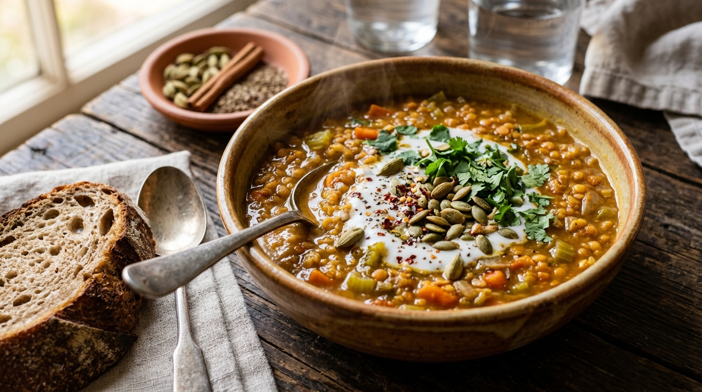 Cardamom Spiced Lentil Soup - main hero image