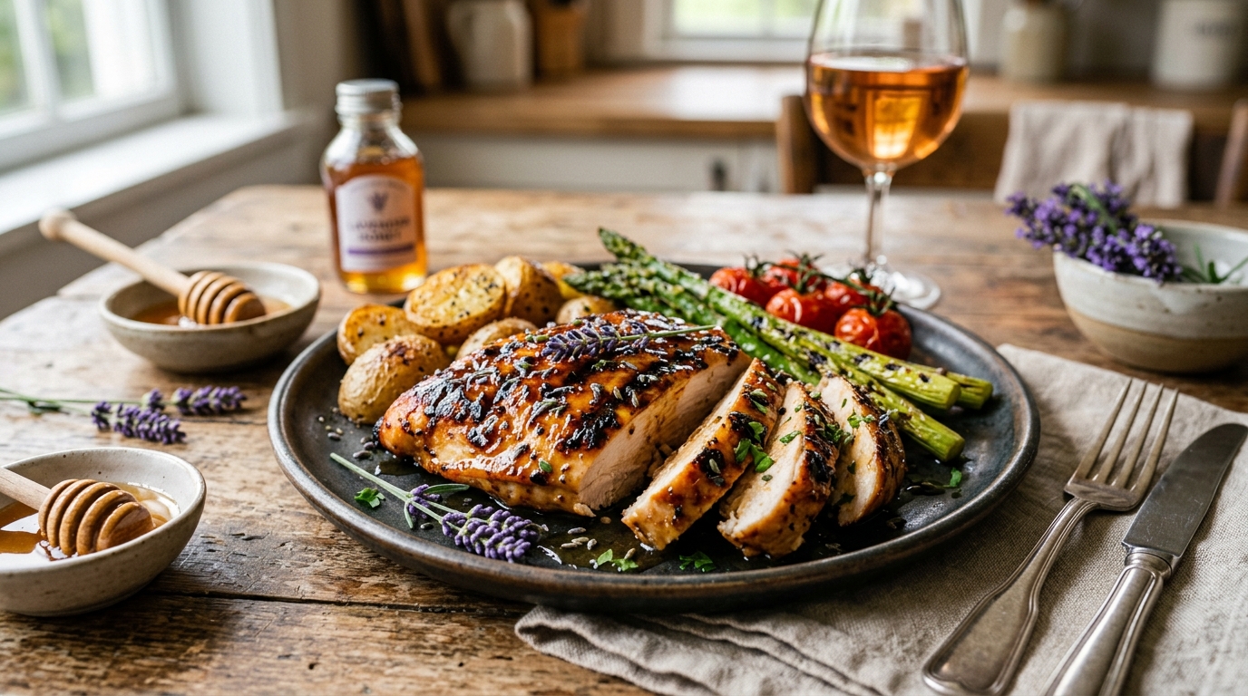 Lavender Infused Honey Grilled Chicken - main hero image