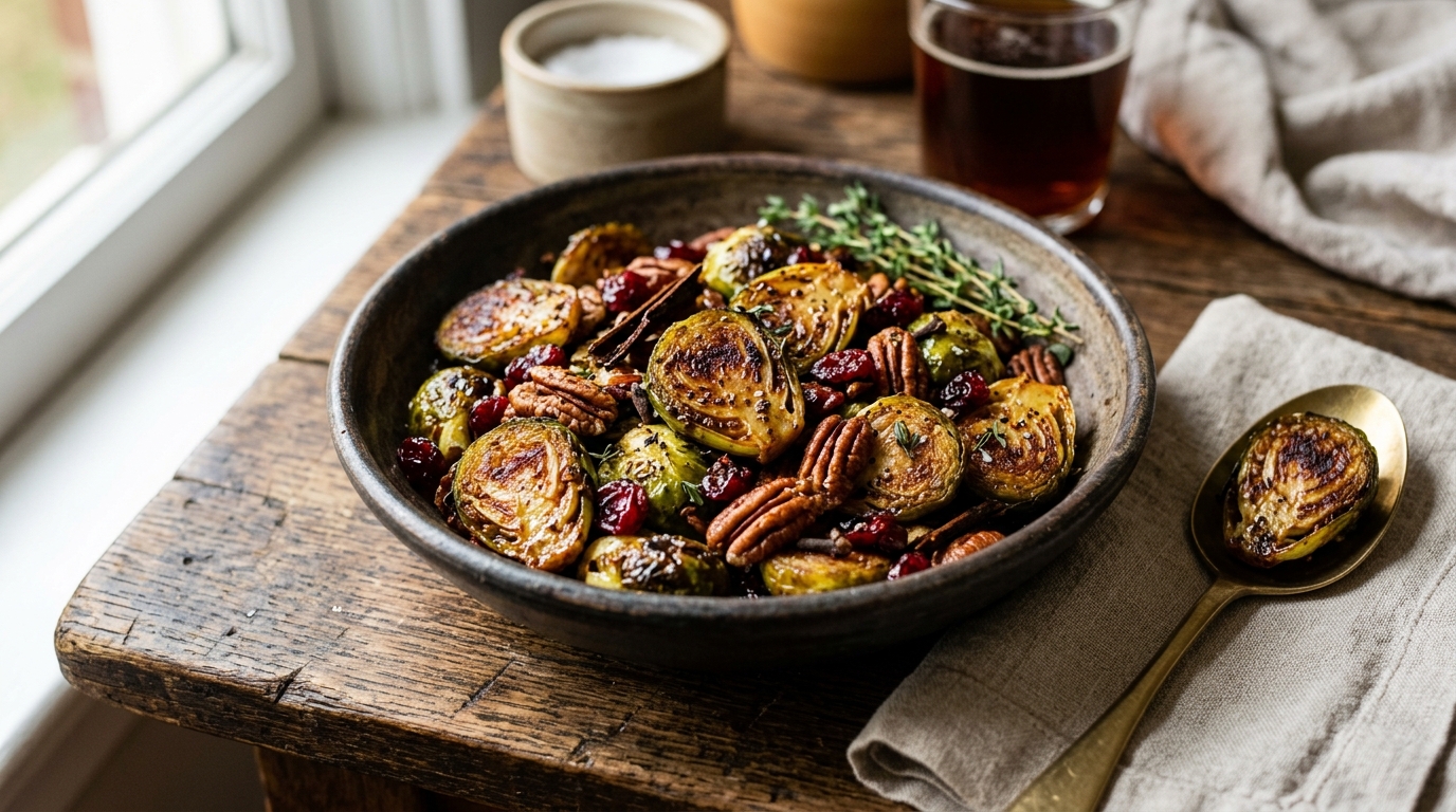 Cinnamon and Clove Roasted Brussels Sprouts - main hero image