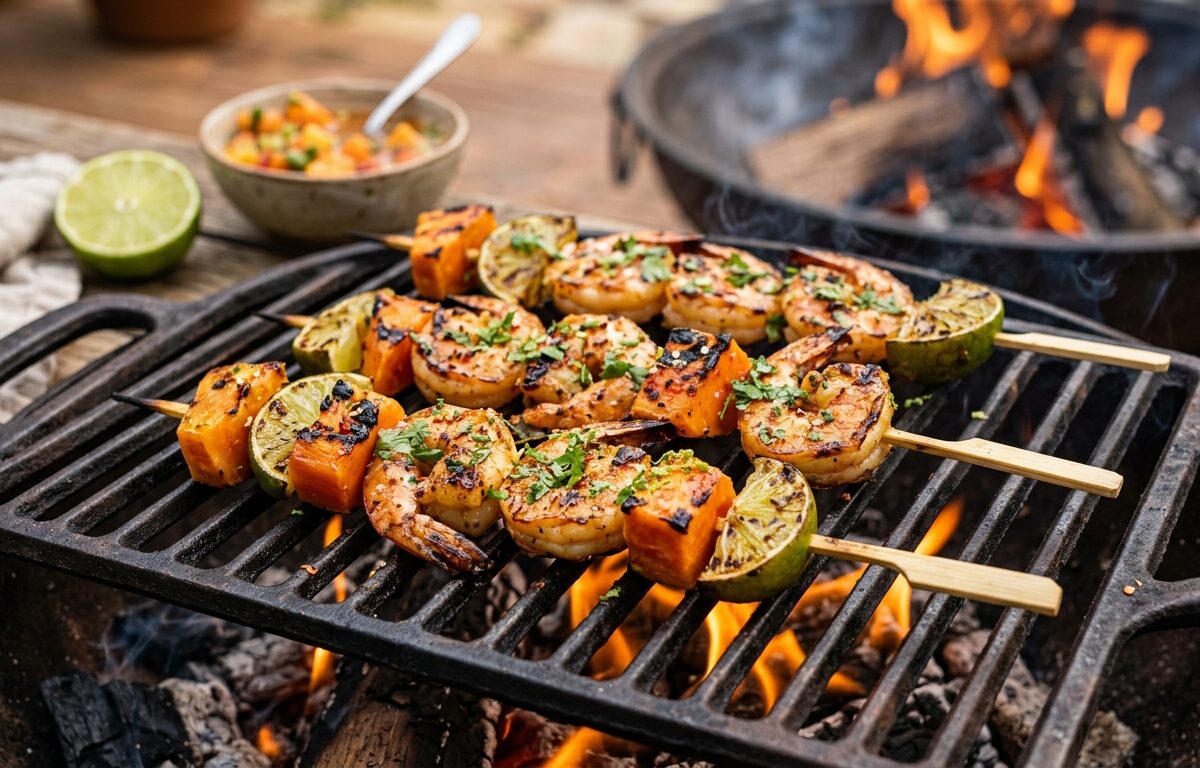 Papaya and Lime Grilled Shrimp Skewers - main hero image