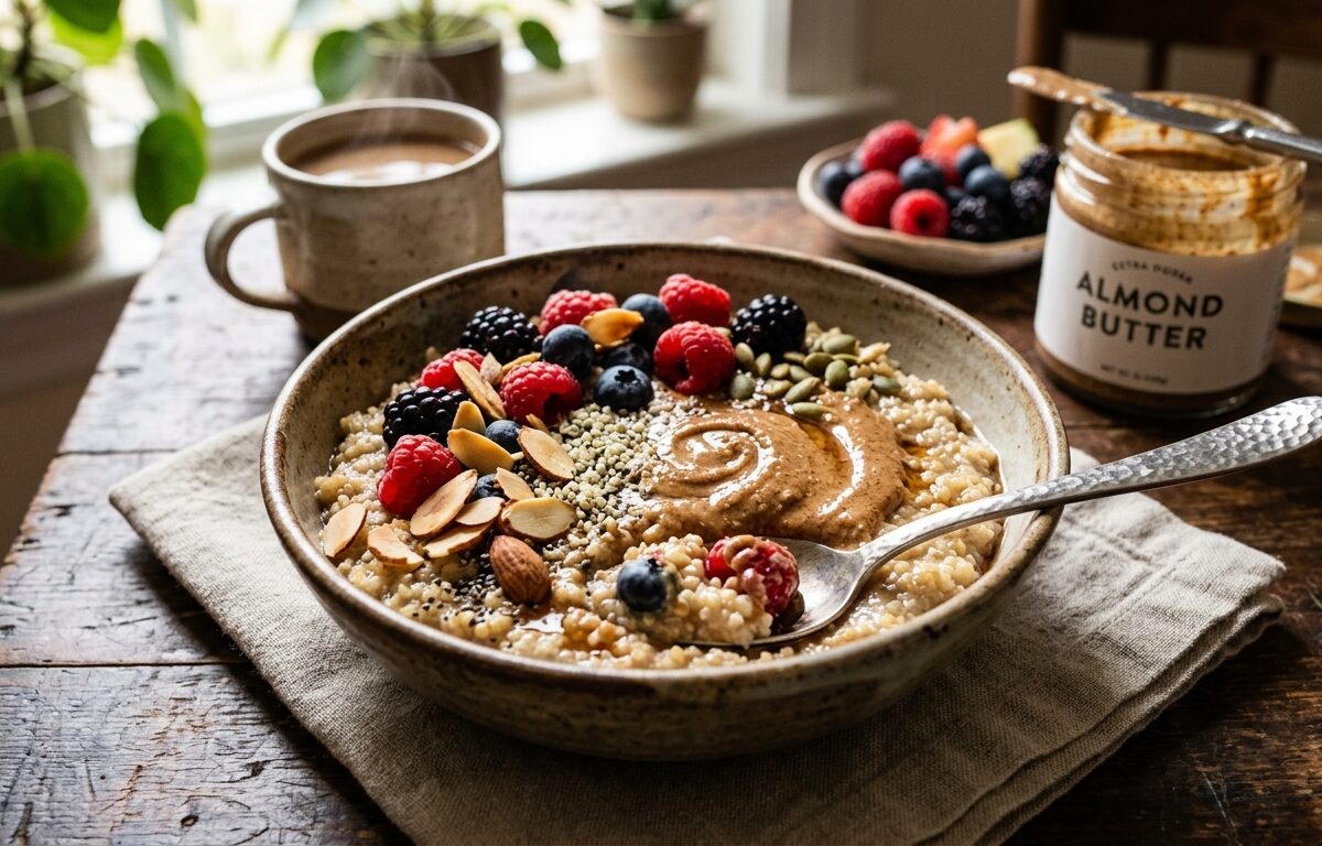 Almond Butter Quinoa Breakfast Bowl - main hero image