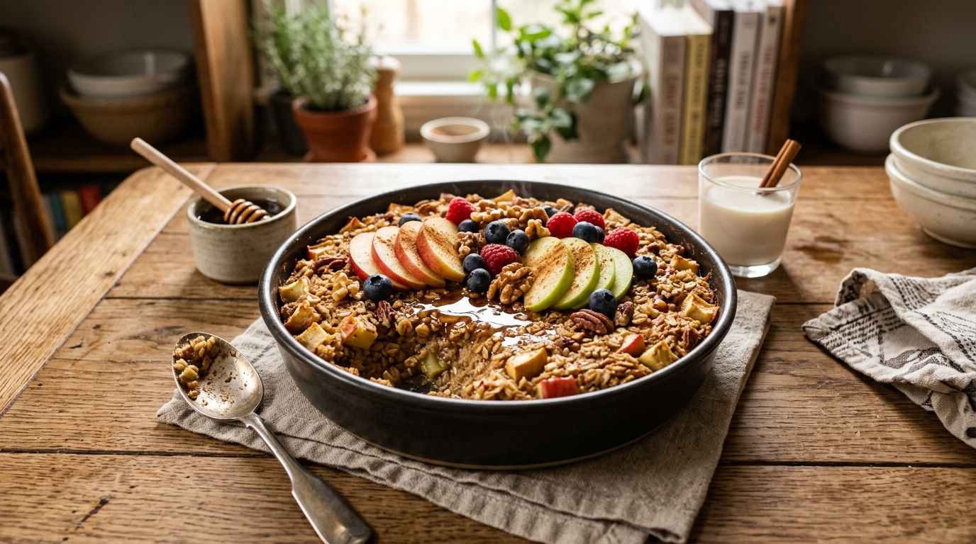 Healthy Apple Cinnamon Baked Oatmeal - main hero image