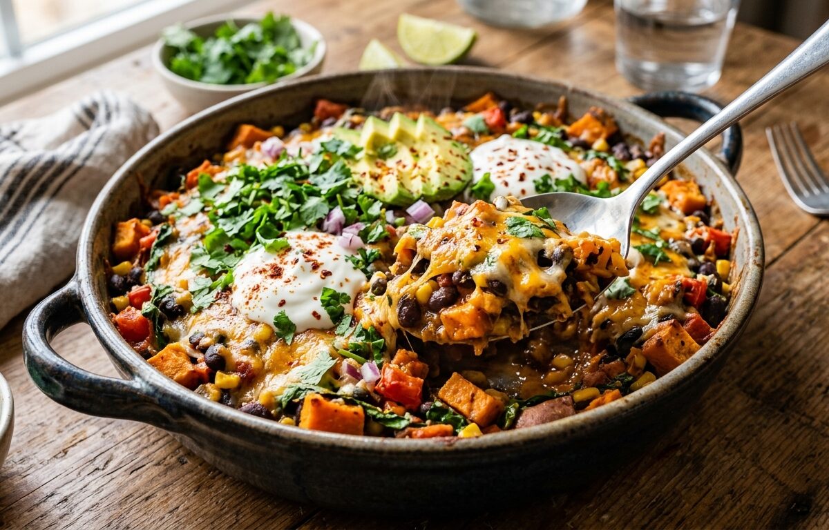 Healthy Sweet Potato and Black Bean Casserole - main hero image