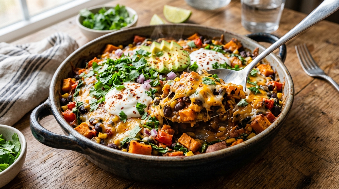Healthy Sweet Potato and Black Bean Casserole - main hero image