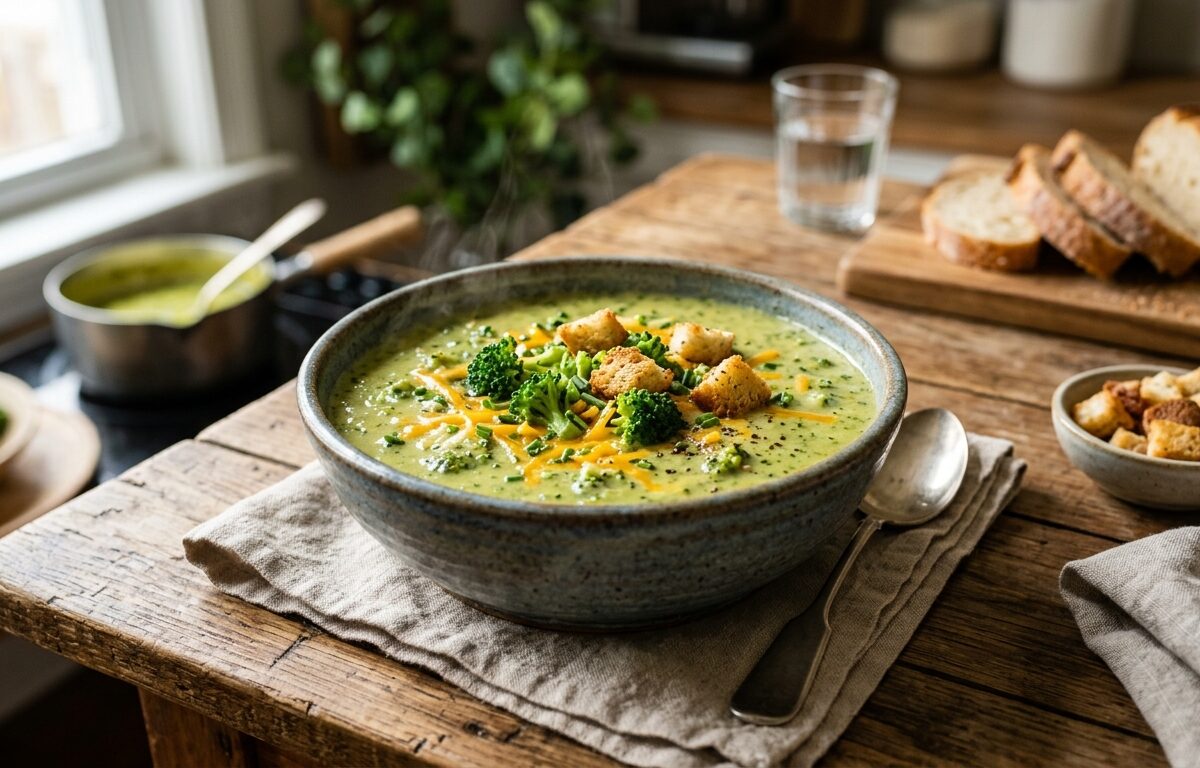 Healthy Broccoli Cheese Soup - main hero image