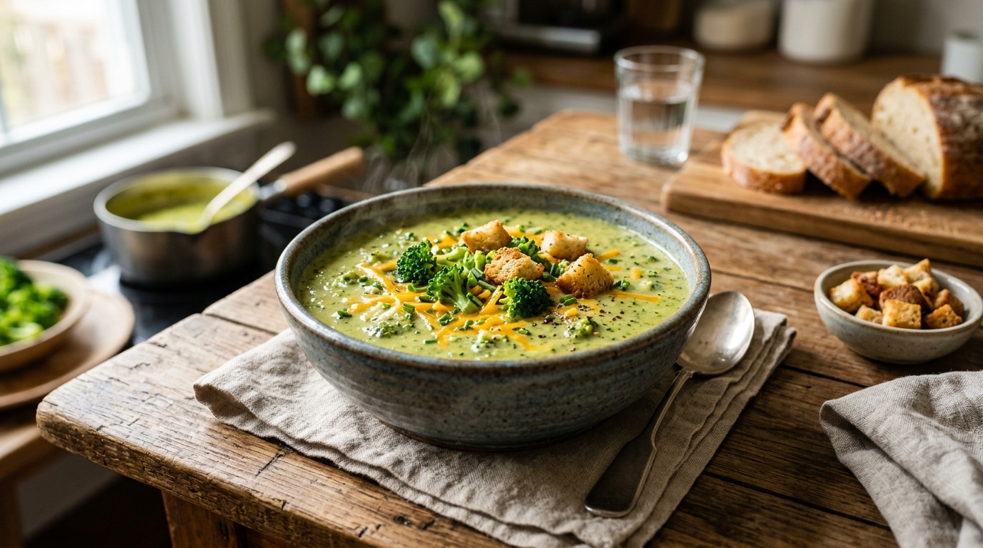 Healthy Broccoli Cheese Soup - main hero image
