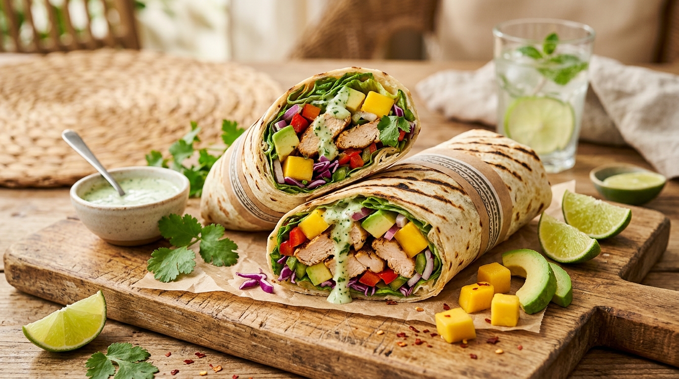 Mango Avocado Chicken Wraps - main hero image