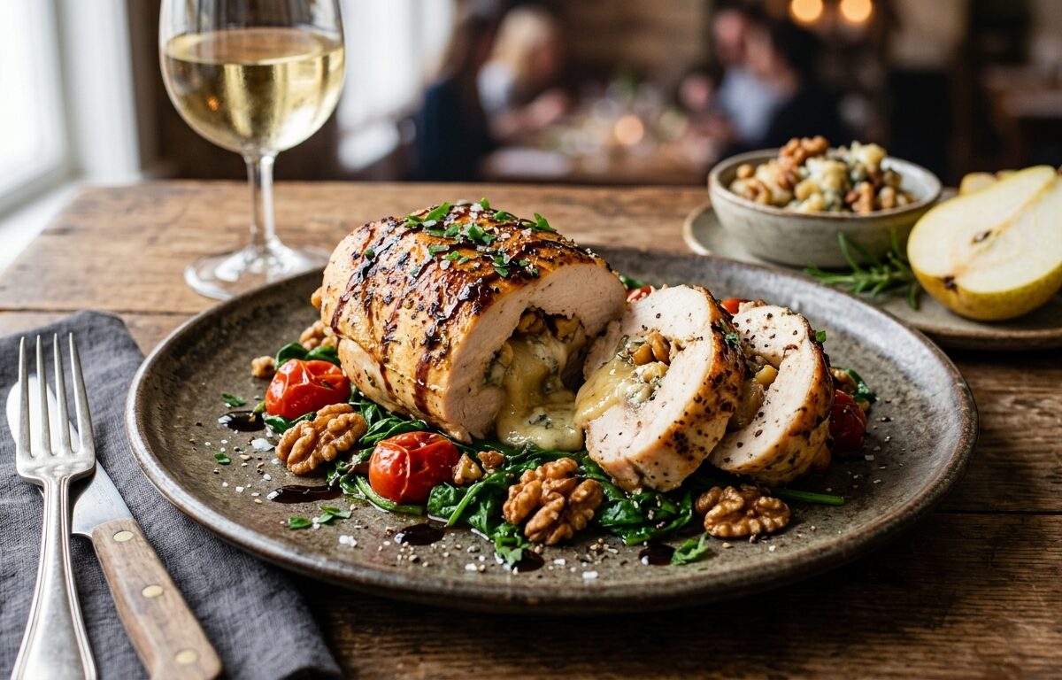 Pear and Gorgonzola Stuffed Chicken - main hero image
