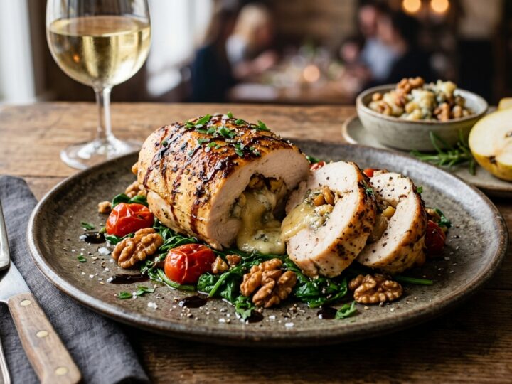 Pear and Gorgonzola Stuffed Chicken - main hero image