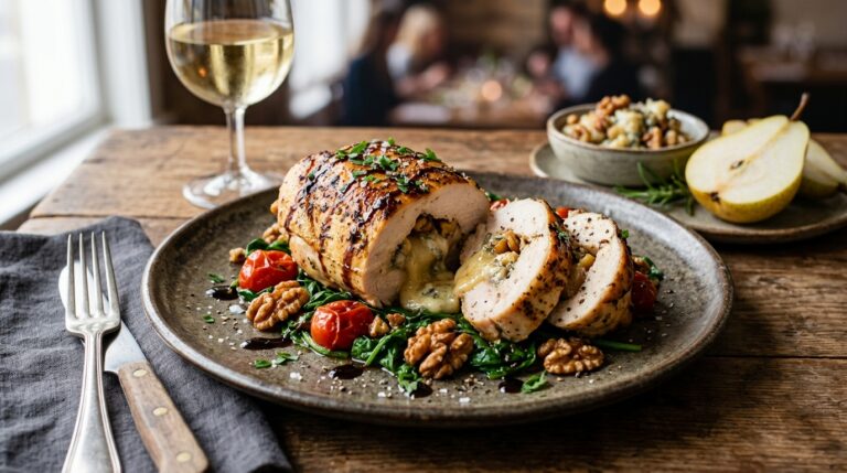 Pear and Gorgonzola Stuffed Chicken - main hero image