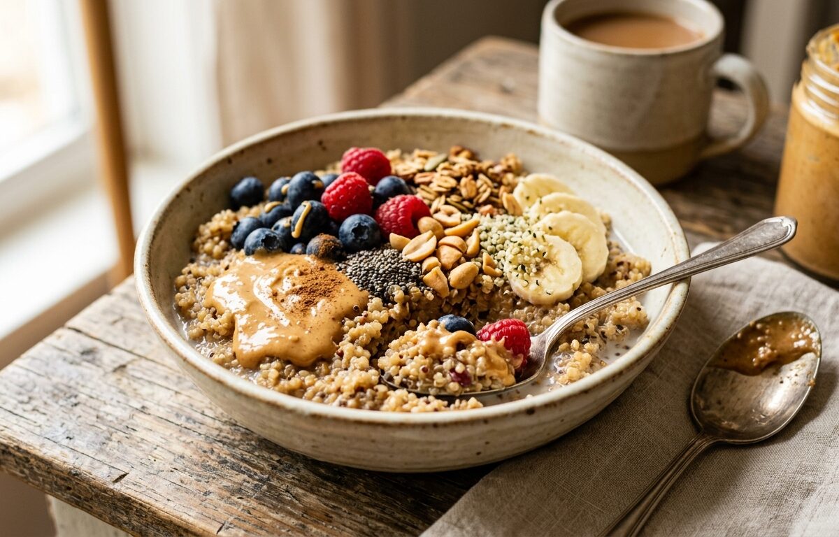 Peanut Butter Quinoa Breakfast Bowl - main hero image