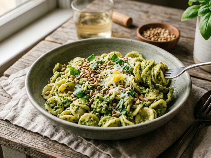 Sunflower Seed Pesto Pasta - main hero image