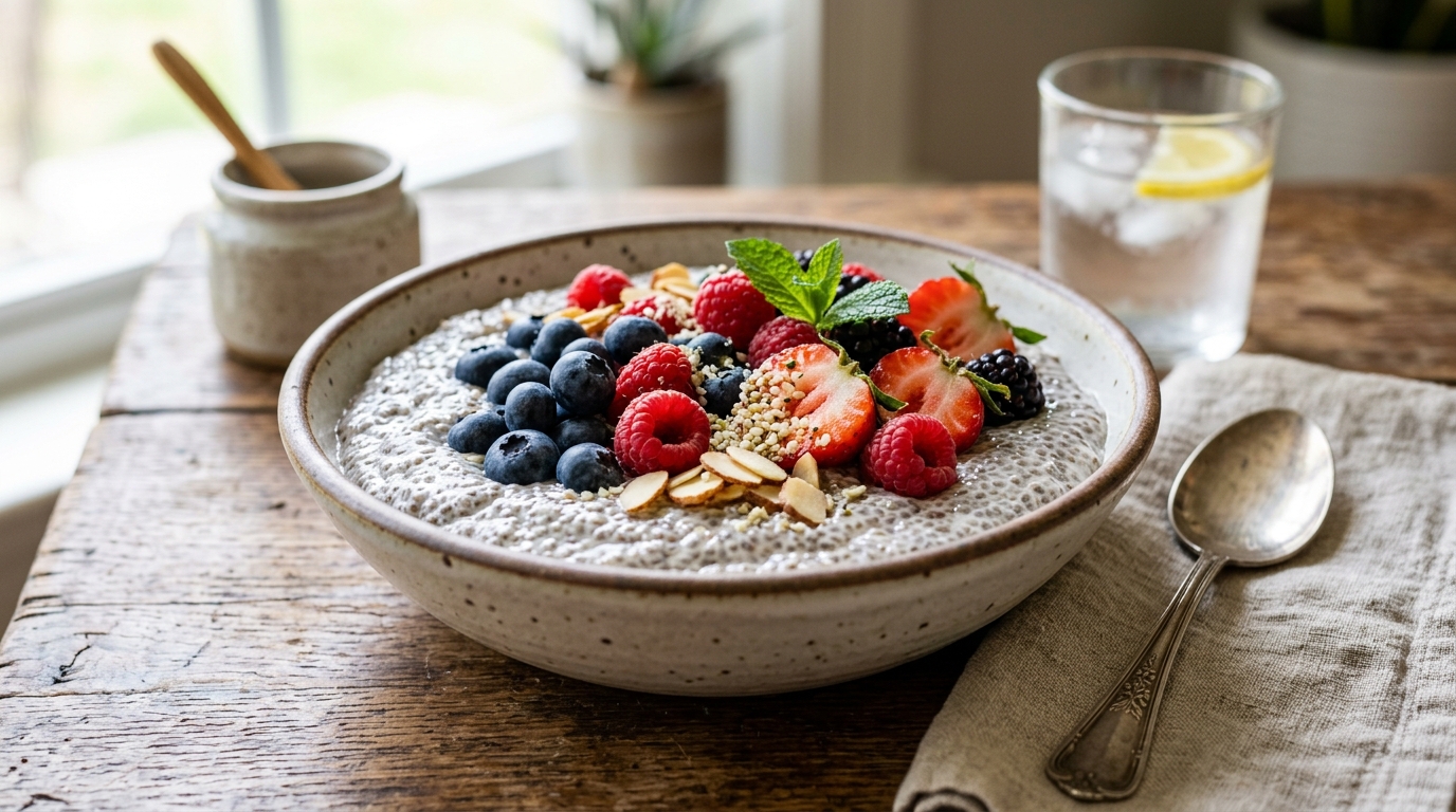 Chia Seed Pudding with Mixed Berries - main hero image