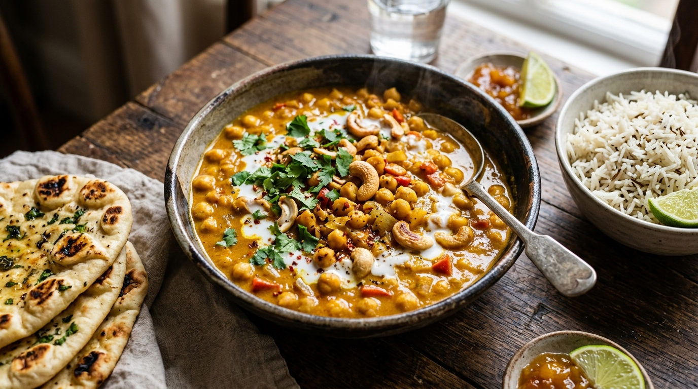 Cashew and Chickpea Curry - main hero image