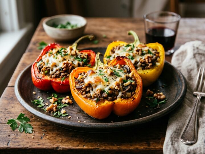 Walnut and Lentil Stuffed Peppers - main hero image