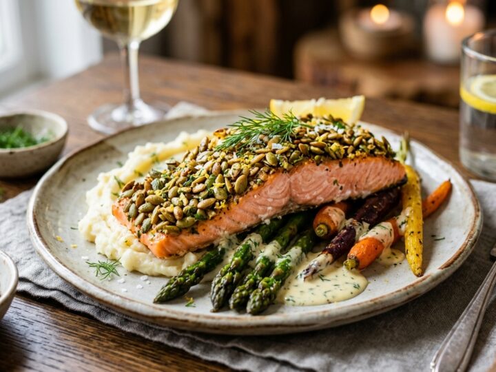 Pumpkin Seed Crusted Salmon - main hero image