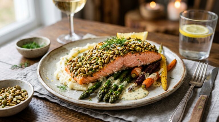 Pumpkin Seed Crusted Salmon - main hero image