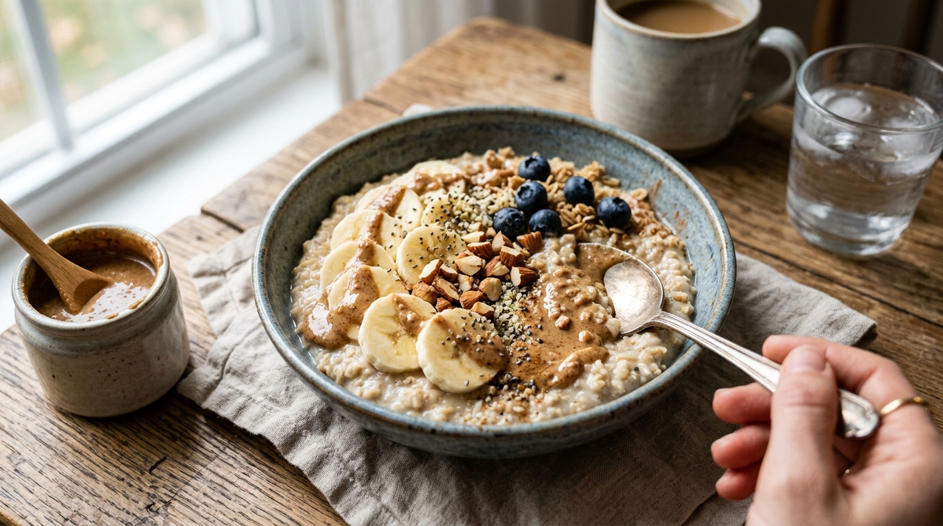 Oatmeal with Almond Butter and Banana - main hero image