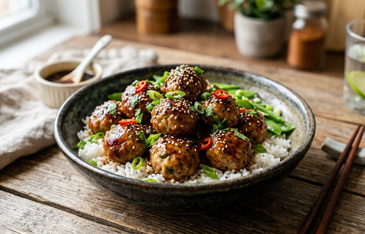 Sesame Ginger Turkey Meatballs - main hero image