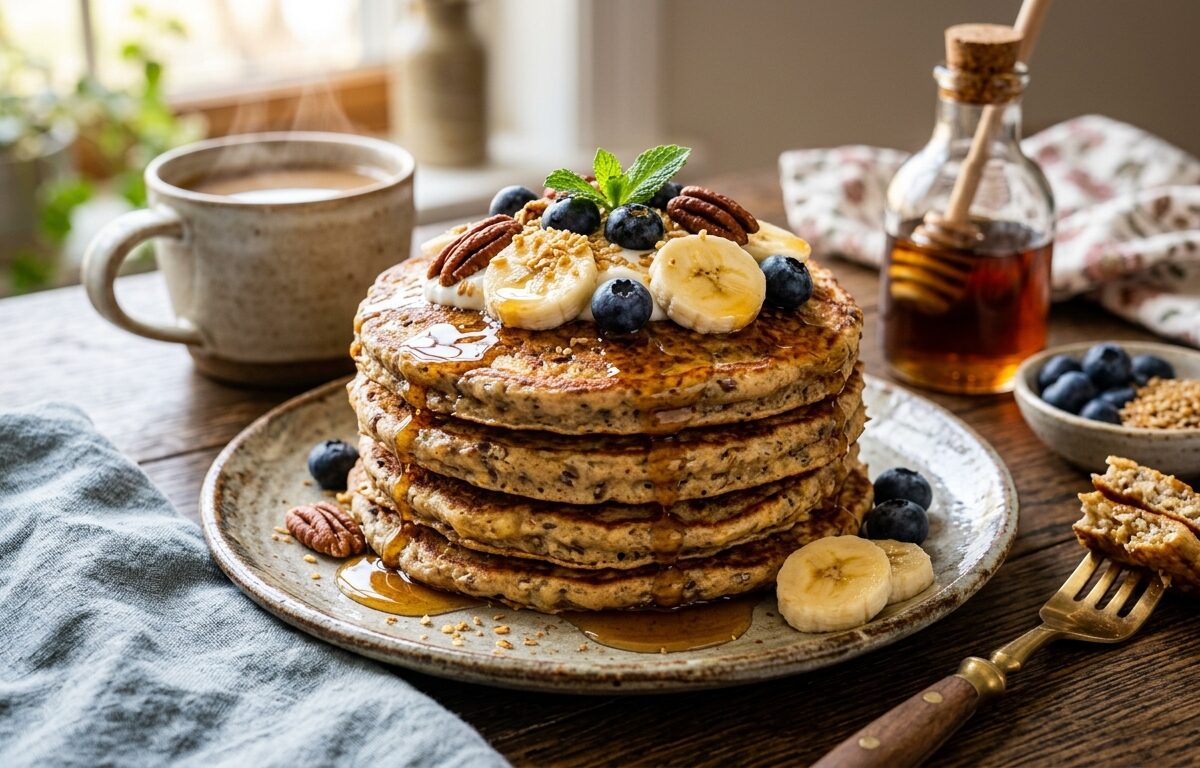 Flaxseed and Banana Pancakes - main hero image
