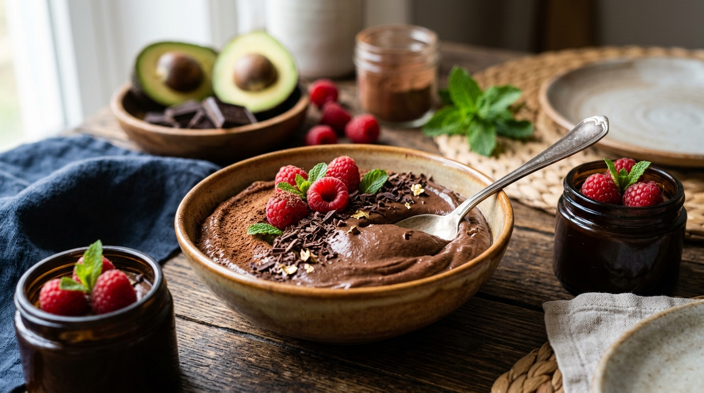 Healthy Chocolate Avocado Mousse - main hero image
