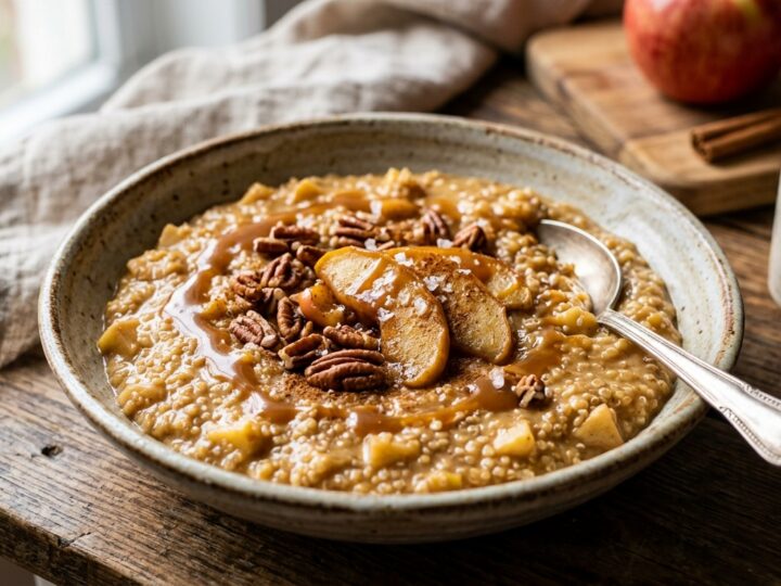 Creamy Caramel Apple Quinoa Pudding - main hero image