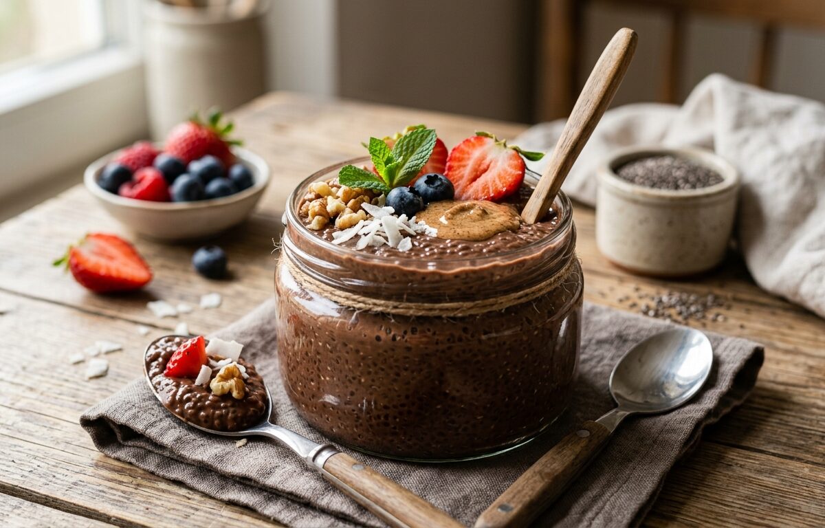Healthy Chocolate Chia Seed Pudding - main hero image