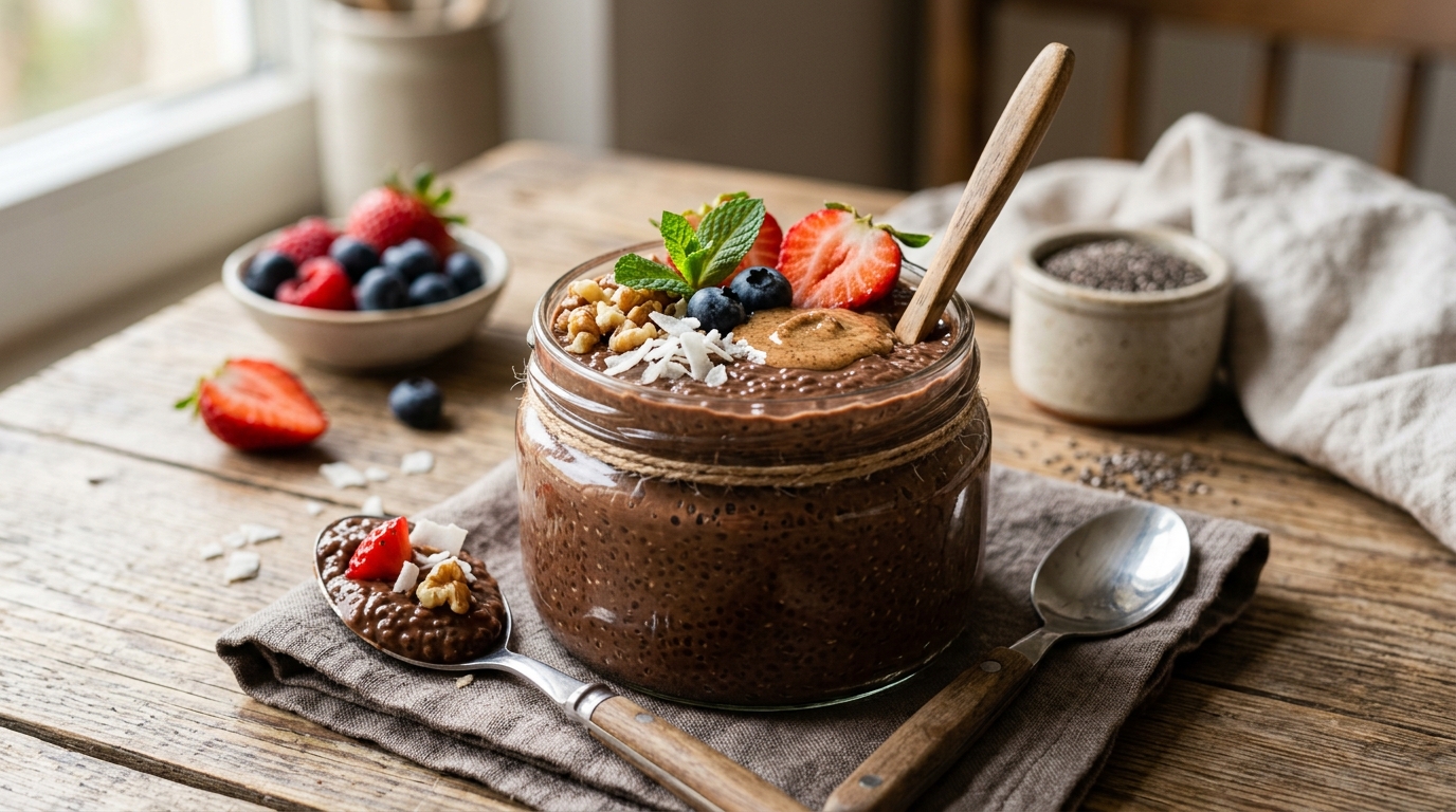 Healthy Chocolate Chia Seed Pudding - main hero image