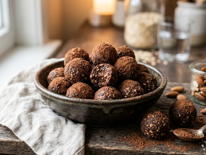 Cocoa-Dusted Almond Protein Balls - main hero image
