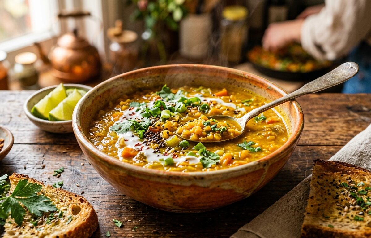 Turmeric Tea-Infused Lentil Soup - main hero image
