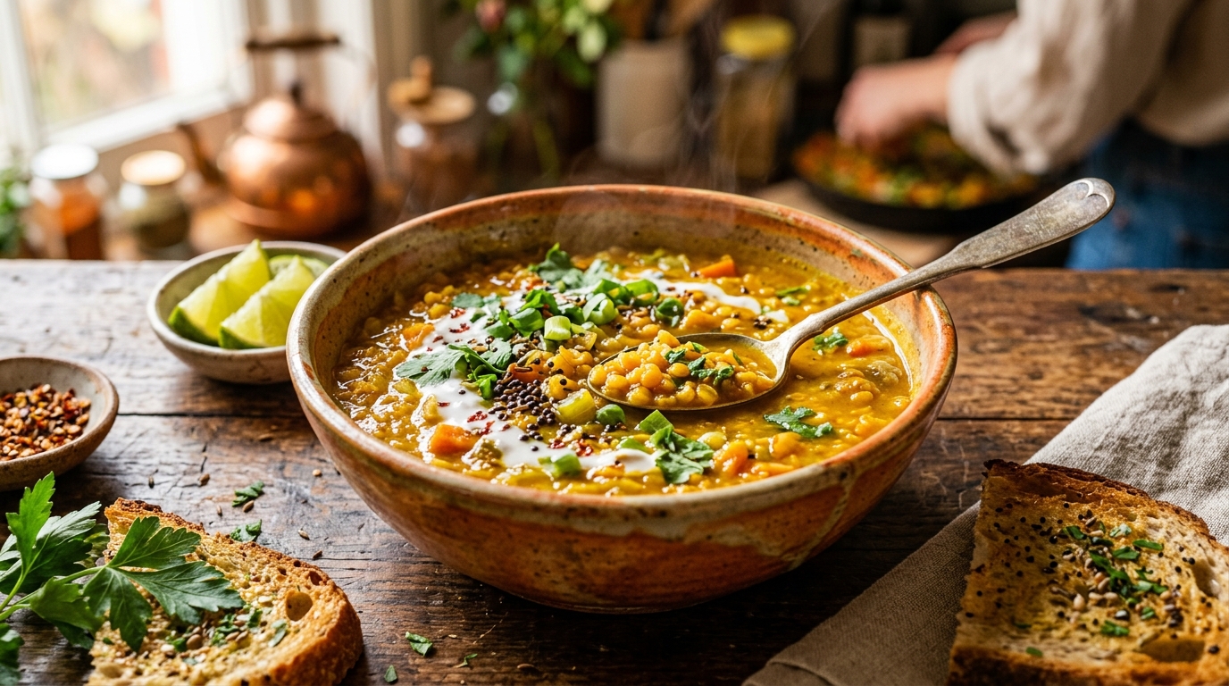 Turmeric Tea-Infused Lentil Soup - main hero image