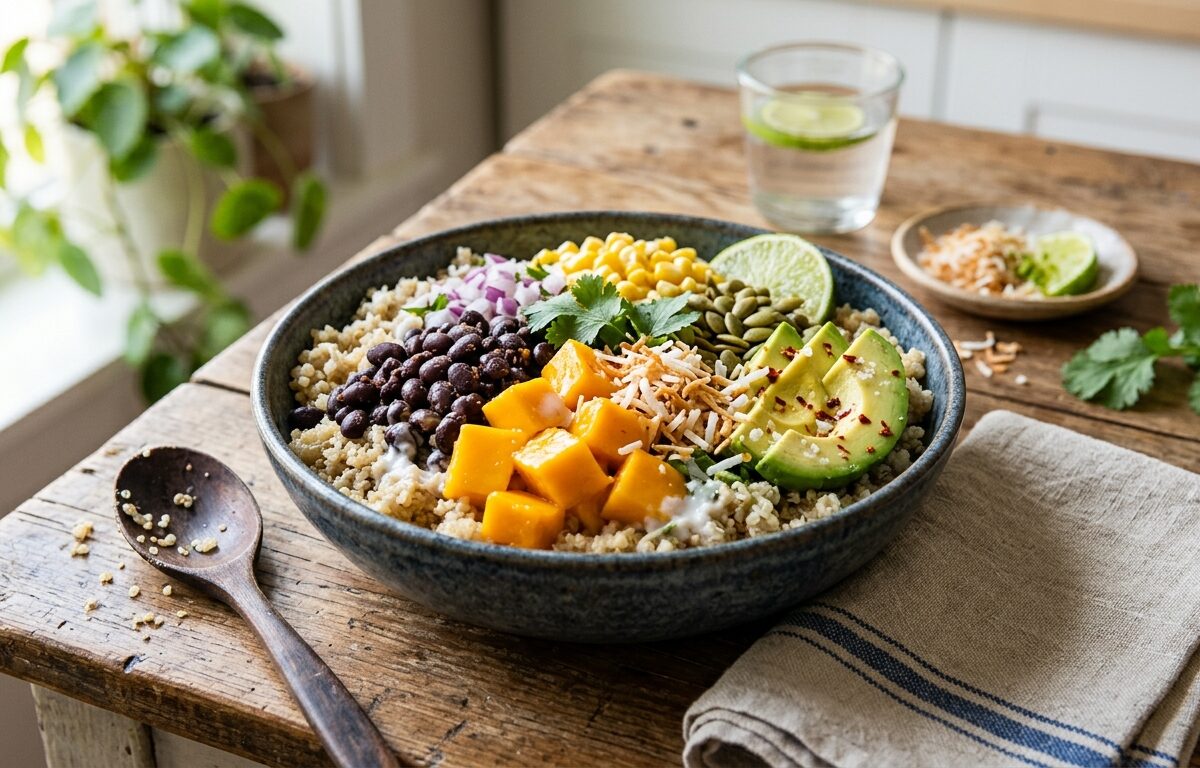 Mango Coconut Quinoa Bowl with Black Beans - main hero image
