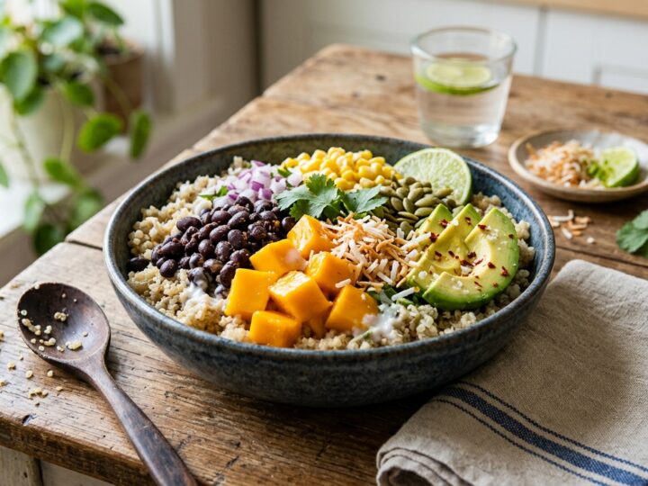 Mango Coconut Quinoa Bowl with Black Beans - main hero image