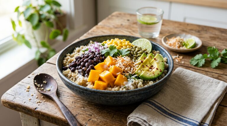 Mango Coconut Quinoa Bowl with Black Beans - main hero image