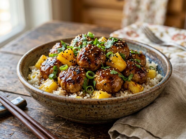 Pineapple Teriyaki Turkey Meatballs - main hero image