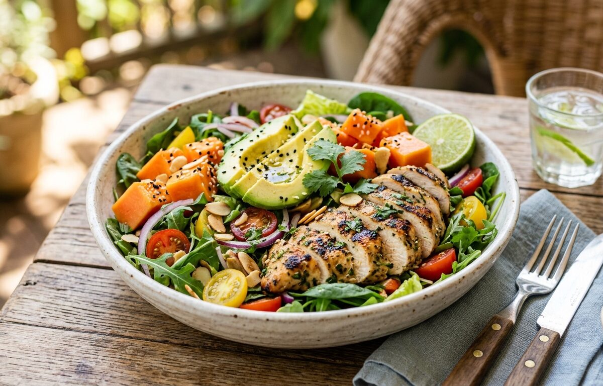 Papaya and Avocado Chicken Salad - main hero image