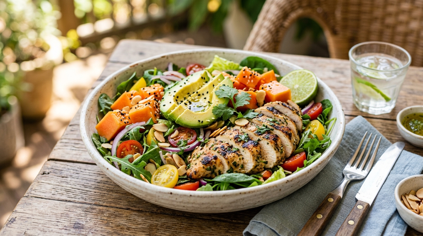 Papaya and Avocado Chicken Salad - main hero image