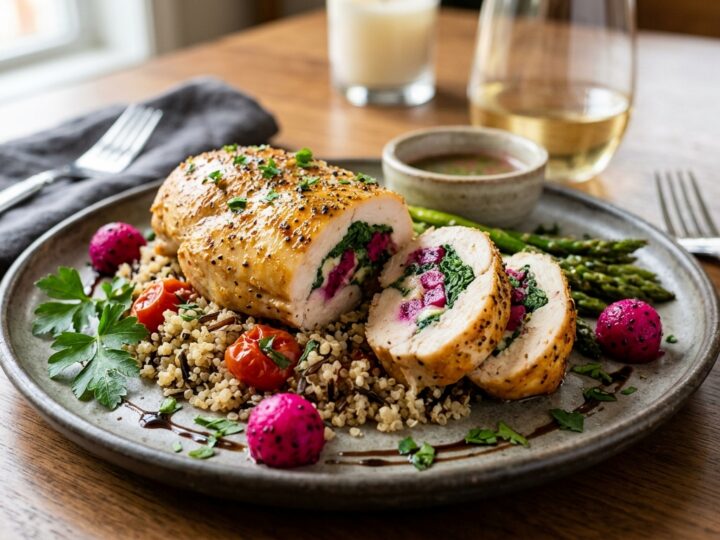 Dragon Fruit and Spinach Stuffed Chicken Breast - main hero image