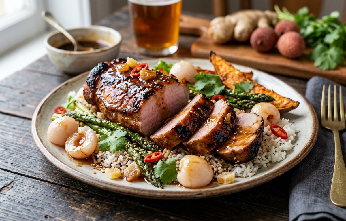 Lychee and Ginger Glazed Pork Tenderloin - main hero image