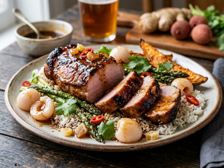 Lychee and Ginger Glazed Pork Tenderloin - main hero image