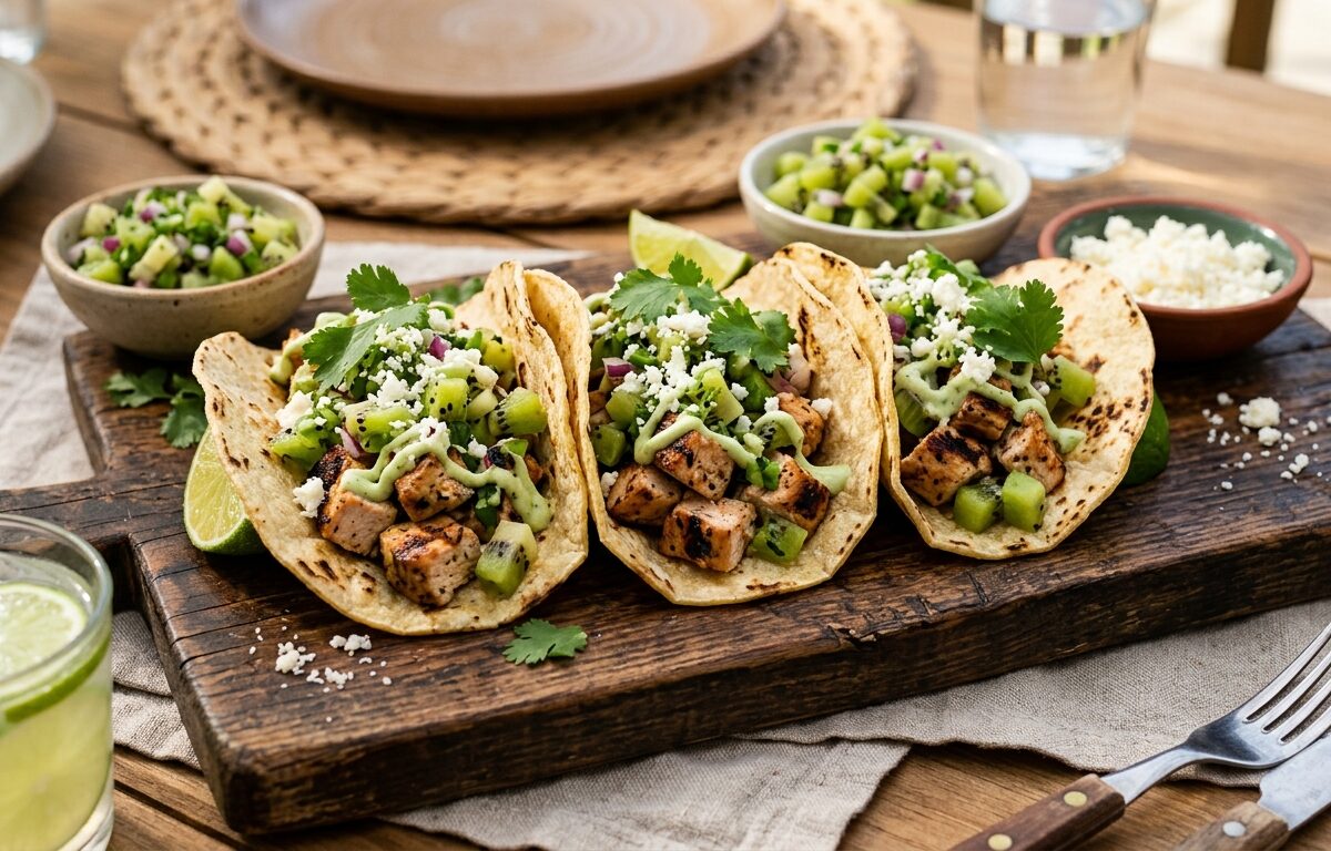Kiwi and Lime Grilled Chicken Tacos - main hero image