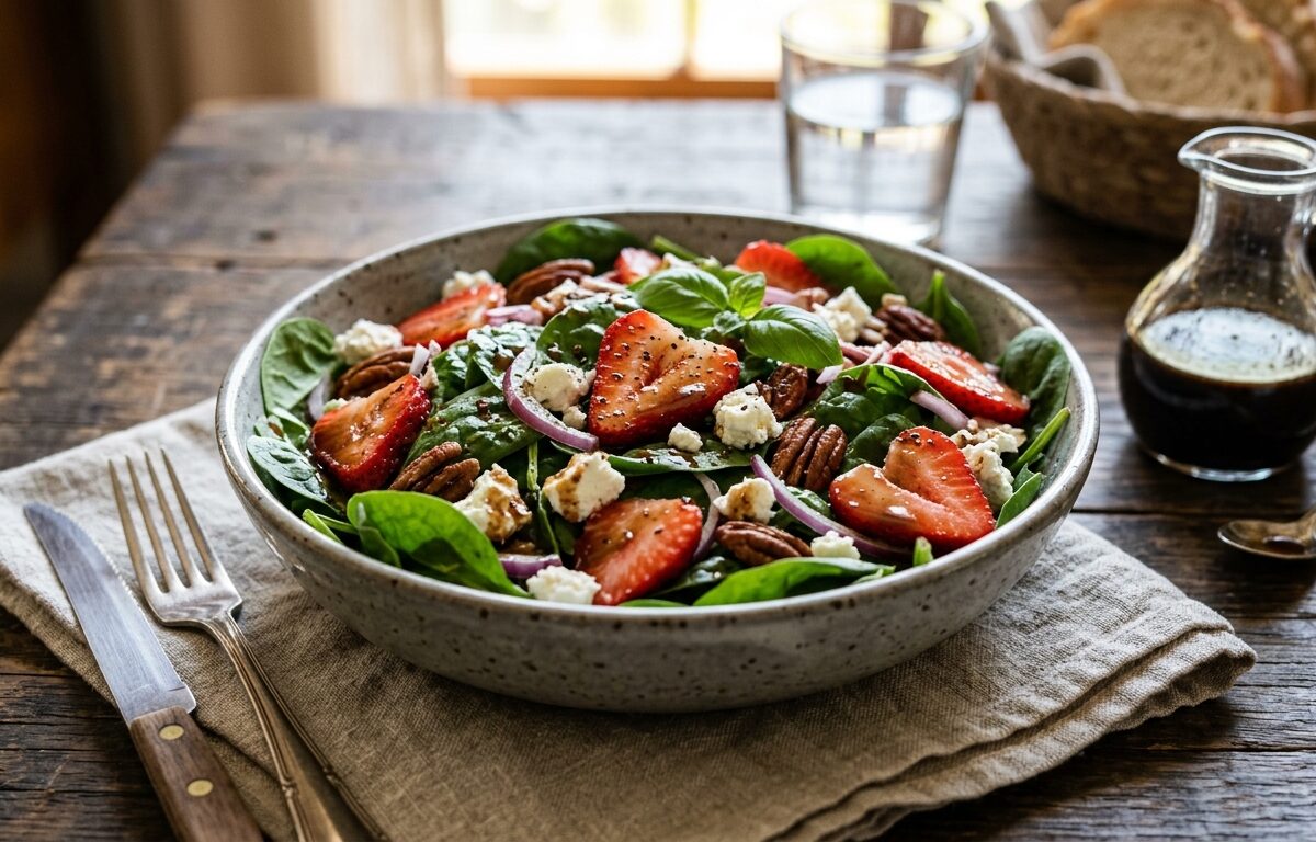 Strawberry Spinach Salad with Balsamic Dressing - main hero image