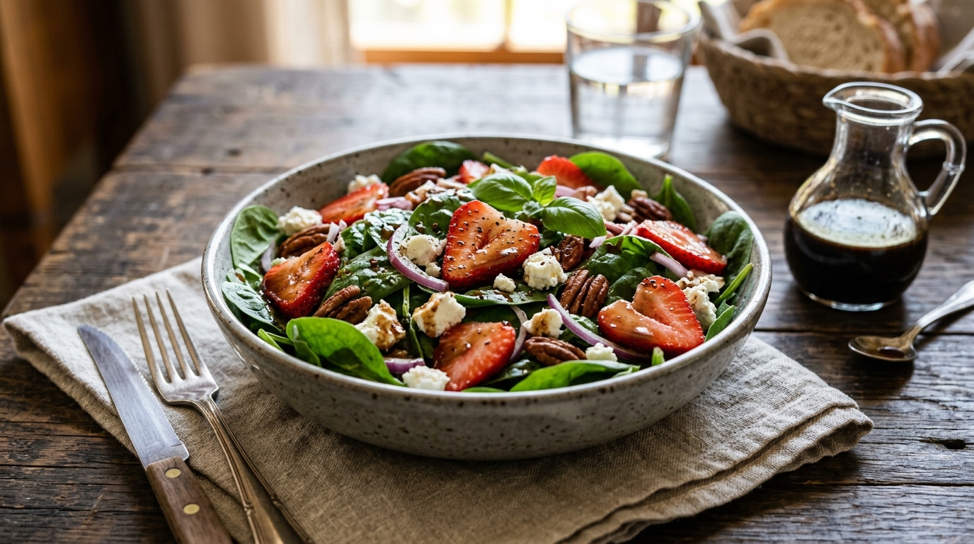 Strawberry Spinach Salad with Balsamic Dressing - main hero image